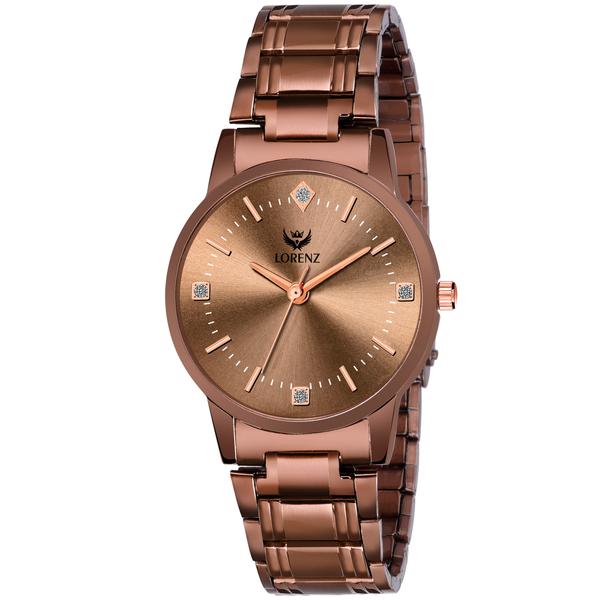 Buy Lorenz Brown Dial and Brown Plated Stainless Steel Bracelet Wrist Watch for Women | Watch for Girls | AS-80A on EMI