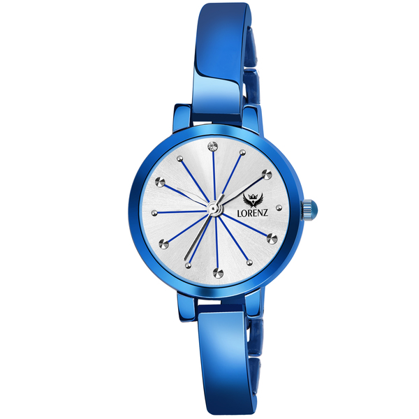 Buy Lorenz Blue plated Bracelet & Silver Dial Wrist Watch for Women and Girls | AS-86A on EMI