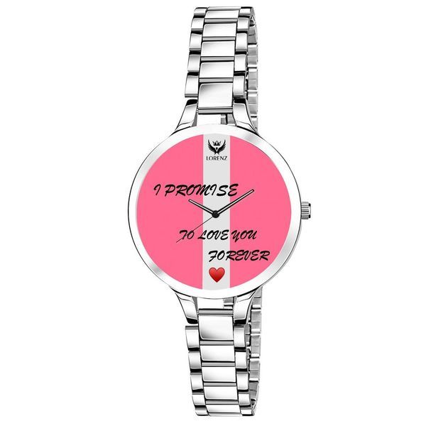 Buy LORENZ Luxury Analogue Women's Watch(Pink Dial Silver Colored Strap)-AS-100A on EMI