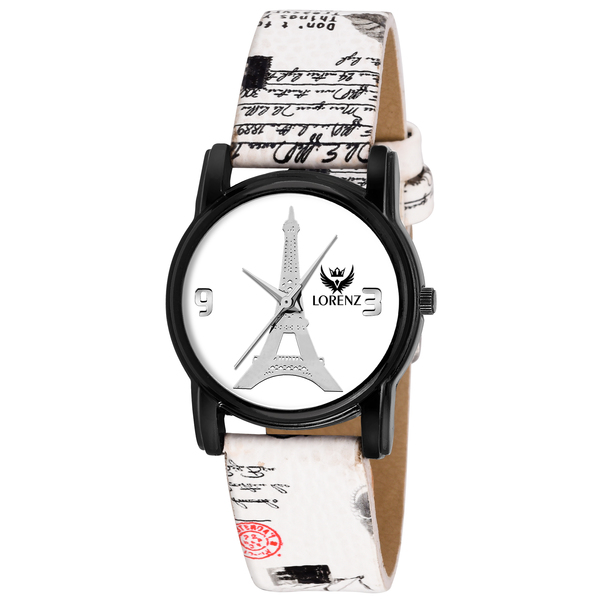 Buy Lorenz White Dial Graphics Leather Strap Women's Watch- AS-39A on EMI