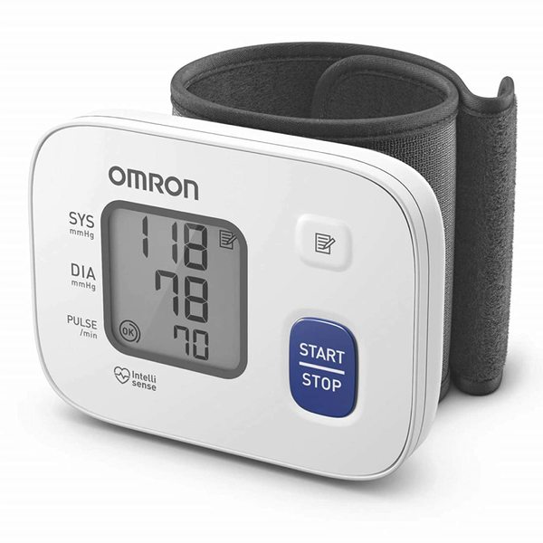 Buy Omron HEM 6161 Fully Automatic Wrist Blood Pressure Monitor with Intellisense Technology, Cuff Wrapping Guide and Irregular Heartbeat Detection for Most Accurate Measurement (White) on EMI