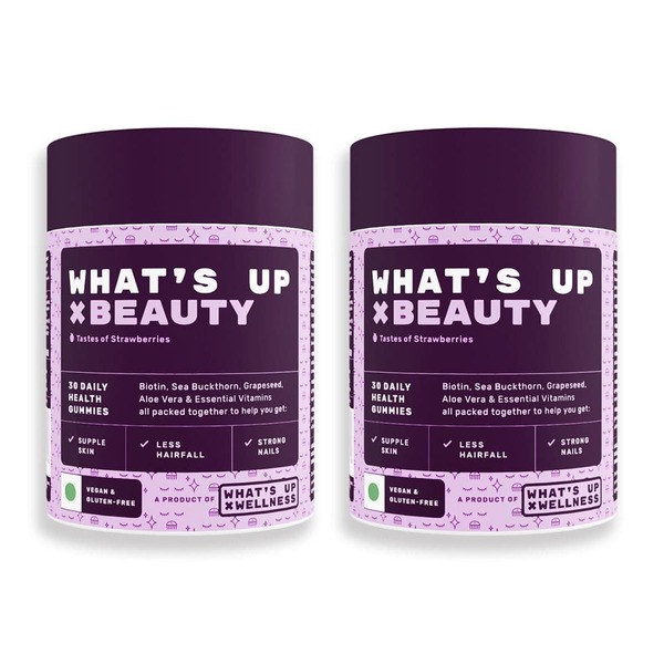 Buy What's Up Wellness Beauty Gummies - For Hair, Skin and Nails I Biotin, Vitamins A to E, Folic Acid, Zinc, & more 60 Days Pack on EMI