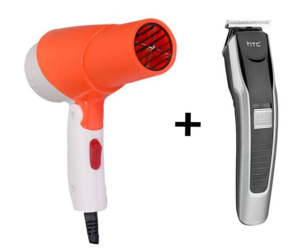 Buy Lenon LE-1280 Hair Dryer + HTC AT 538 Trimmer Combo Black/Orange on EMI