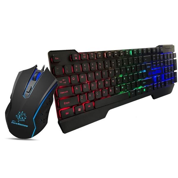 RPM Euro Games Gaming Keyboard and Mouse Combo RGB Backlit Keyboard Wrist Support
