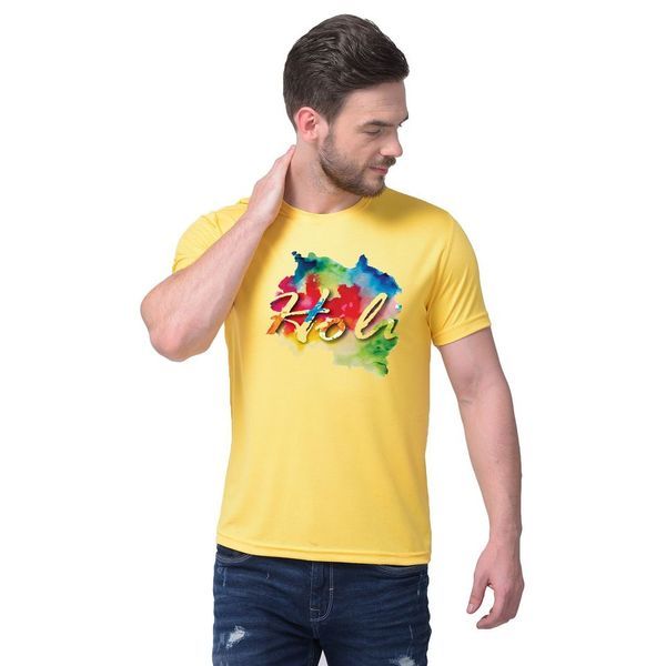 Buy Naira Holi Yellow Men's Tshirt on EMI