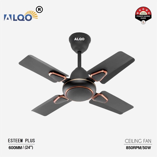 Buy ALQO 600mm/24 inch High Speed Decorative 4 Blades Ceiling Fan (Smoked Grey) on EMI