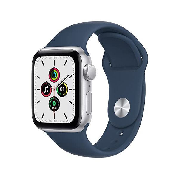 Buy Apple Watch SE (GPS, 40mm) - Silver Aluminium Case with Abyss Blue Sport Band - Regular on EMI