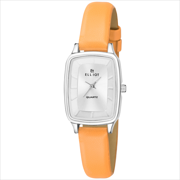 Buy Elliot Silver Dial Analog Leather Strap Wrist Watch for Women on EMI