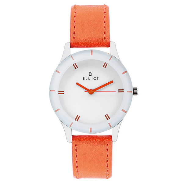 Buy Elliot White Dial Analog Leather Strap Wrist Watch for Women on EMI