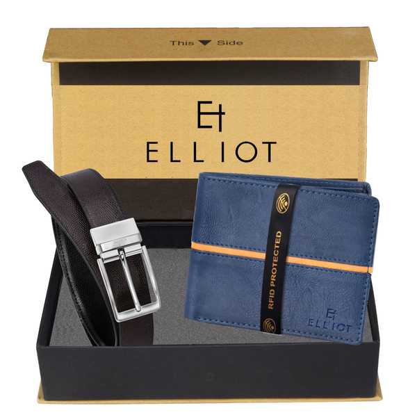 Buy Elliot Combo Set of Wallet & Reversible Belt for Men on EMI
