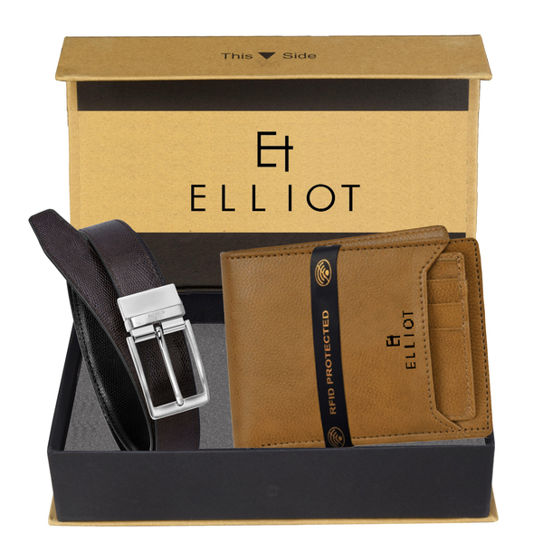 Buy Elliot Combo Set of Wallet & Reversible Belt for Men on EMI