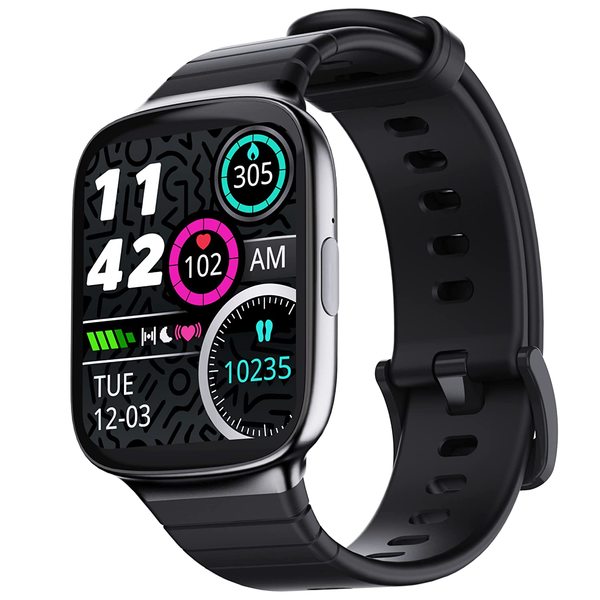 Buy Ambrane Edge Smartwatch with 500 Nits Brightness 1.69" Full-Touch LucidDisplay, Real-Time Health Monitoring, SpO2, Heart Rate, Stress Tracking, Multiple Sports Modes & 7-Day Battery (Raven Black) on EMI
