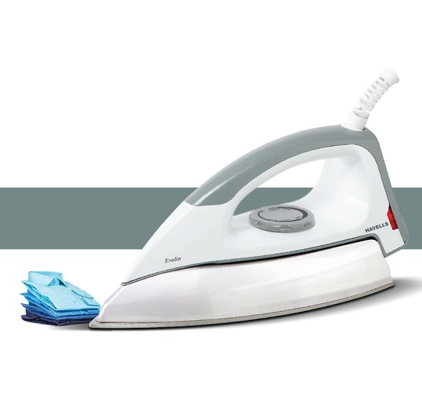 Buy Havells Dry Iron Evolin 1100W with 2 Years Warranty- Grey & White (Greay White) on EMI