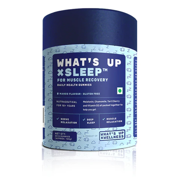 Buy What's Up Wellness Whats Sleep Gummies With Muscle Recovery | 30 Formulated with 5 mg Melatonin, Vitamin D2 & Tart Cherry Helps You Soundly and Relieve Sore Muscles on EMI
