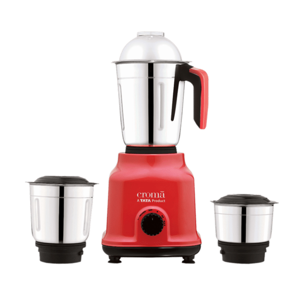 Buy Croma 500 Watt 3 Jars Mixer Grinder (Shock Proof Body, Red) With 1 Year Warranty (Red) - A Tata Product on EMI