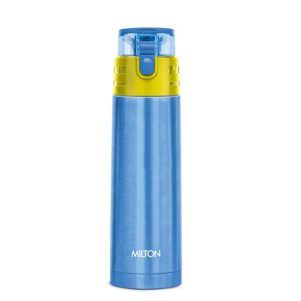 Buy Milton Atlantis 400 Thermosteel Hot and Cold Water Bottle, 1 Piece, 350 ml, Blue | Leak Proof Easy to Carry Office Bottle Hiking Trekking Travel Gym Home Kitchen on EMI