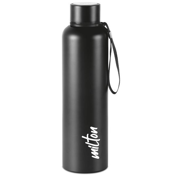 Buy Milton Aura 1000 Thermosteel Bottle, 1.05 Litre, Black | 24 Hours Hot and Cold Easy to Carry Rust & Leak Proof Tea Coffee Office| Gym Home Kitchen Hiking Trekking Travel Bottle on EMI