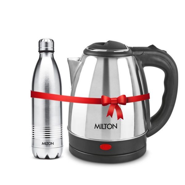 Buy Milton Combo Set Go Electro 2 Ltrs Electric Kettle and Duo DLX 700 ml- Silver Thermosteel Hot or Cold Stainless Steel Water Bottle on EMI