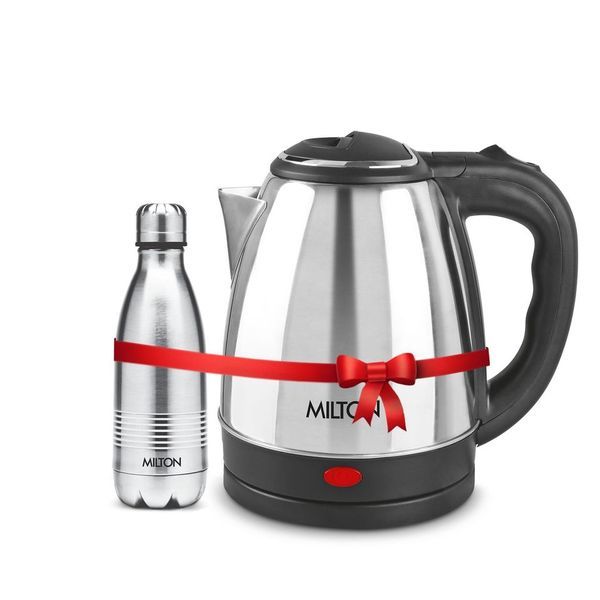 Buy Milton Combo Set Go Electro 2 Ltrs Electric Kettle and Duo DLX 350 ml- Silver Thermosteel Hot or Cold Stainless Steel Water Bottle on EMI