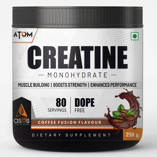 Buy AS-IT-IS ATOM Creatine Monohydrate 250g - Coffee Fusion Flavour on EMI