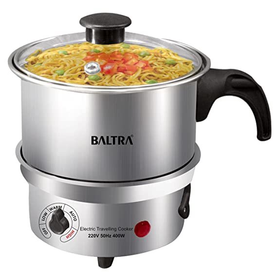 Buy Baltra GLAIR Multi function Kettle 900 ml (Boiling Milk, tea, coffee, Eggs, Soup, rice, sabji, kadi, daal and Maggi/Noodles) travel cooker 400 Watt (Black) on EMI