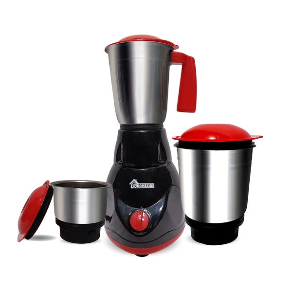 Buy Homeside Power Pro Plus 500-Watt Mixer Grinder with 3 Jars (Liquidizing, Wet Grinding and Chutney Jar), Stainless Steel blades with high performance, 1 Year Warranty (Red/Black) on EMI