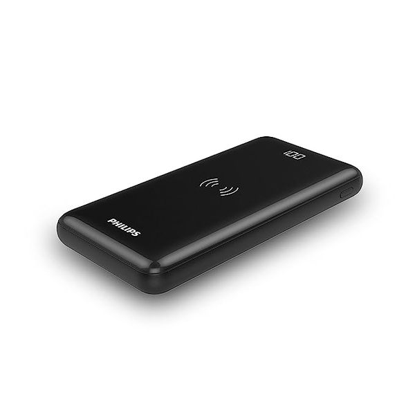 Buy PHILIPS 10000mAh Wireless Power Bank, DLP1011Q Fast Charge 2.1A Lithium Polymer Battery (Black) on EMI