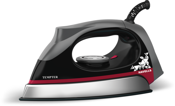 Buy Havells Tempter 1000W Dry Iron with Greblon E2 Grade Non-Stick Coated Sole Plate Aerodynamic Design Shock proof front 2 Year Warranty Black on EMI