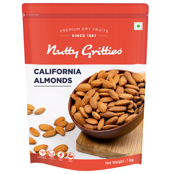 Buy Nutty Gritties California Almonds - 1Kg on EMI