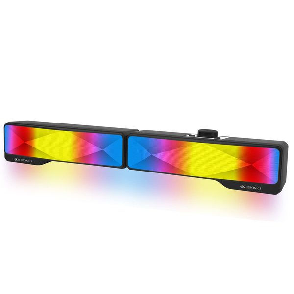 Buy ZEBRONICS Wonder Bar 20 RGB Lights Computer Speaker with Detachable 2 in 1 Design, 10W RMS Output, Volume Control, AUX 3.5mm, USB Powered, 2.0 Stereo, Speaker ON/Off and Mute on EMI