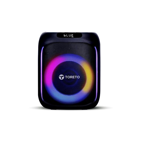 Buy Toreto Party-60 Wireless 60W Portable Party Speaker with Bluetooth 5.0 RGB Dynamic Running Light Support TWS/USB/TF Card/AUX Input/FM Radio/Wireless Mic & Wireless Remote - TOR 370 on EMI