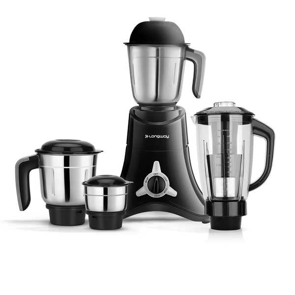 Buy Longway Orion 900 W Mixer Grinder with 4 Jars (Powerful Motor with 1 Year warranty, Black & Silver) on EMI