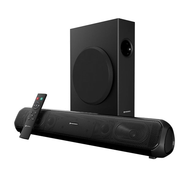 Buy Portronics Pure Sound Pro X 80W Bluetooth Soundbar with Wired Subwoofer for Deep Bass, 2.1 Channel Home Theatre, HD Sound,3EQ Modes, BT 5.3V,HDMI,AUX In,USB Port, Remote Control(Black) on EMI